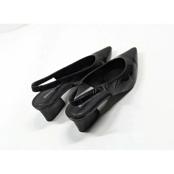 Donald J Pliner Women's Gema Pumps Black Distressed Shine Size 6.5 (MSRP $268) - Picture 8 of 12